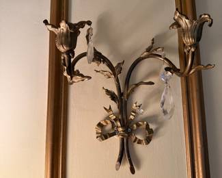 Vintage Gilt Two Lite Sconces