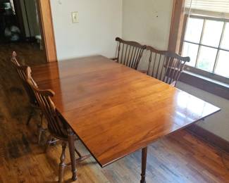 74" by 44" walnut drop leaf table