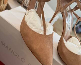 MANOLO BLAHNIK BUFF SUEDE HEELS - GOOD THING NOT MY SIZE