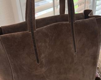 BRUNELLO CUCINELLI TAUPE SUEDE BAG - LIKE NEW - GORGEOUS