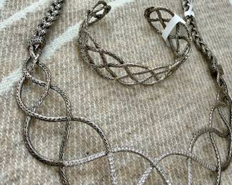 John Hardy meshed diamonds set in sterling 
