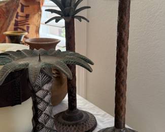 PALM CANDLE HOLDERS