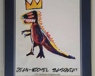 Vintage Print Of  Jean-Michel Basquiat's 1984 Painting "Life Doesn't Frighten Me"