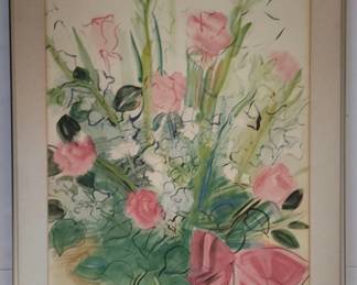 Color Lithograph Of  Bouquet By The French Fauvist Artist Raoul Dufy