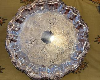 Silverplate scalloped tray
