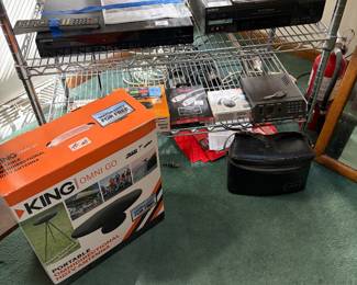New King Omni portable hdtv antennae, dvd and vhs players