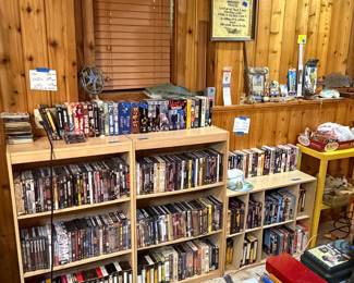Lots of dvds and vhs tapes