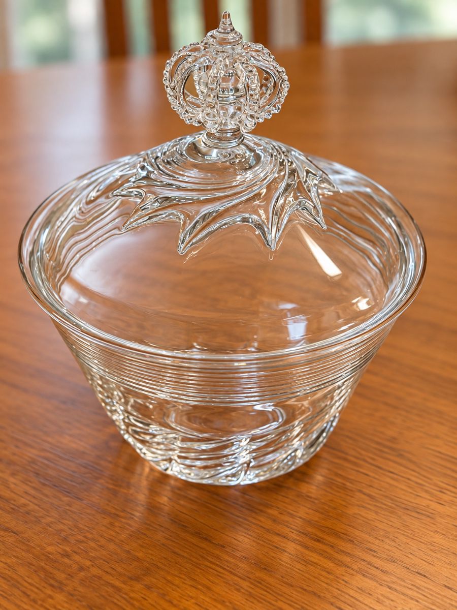 Rare Vintage 1981 Hadeland Glassverk "Monark' Pokal Lidded Bowl - Signed Willy Johansson Limited Edition Prototype 138/500 Item Description: Scandinavian art glass: a vintage Hadeland Glassverk "Monark" (Monarch) Pokal lidded presentation bowl