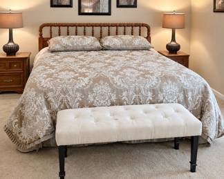 King size bed, night stand, pair of lamps 
