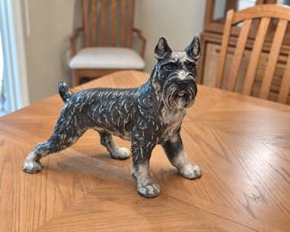 vintage mid-century Marwal chalkware Schnauzer statue 