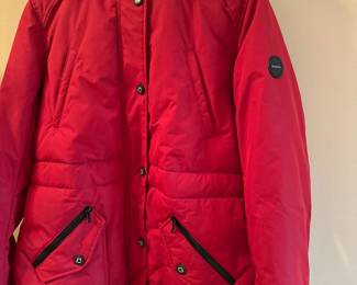 mid-length Halifax HFX Hooded Faux-Fur-Trim Parka.