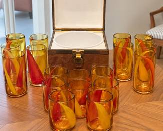 Handblown amber glasses ( 2 sizes)
