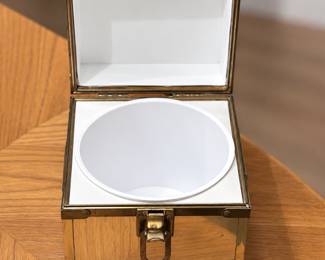 square vintage brass-tone ice bucket 