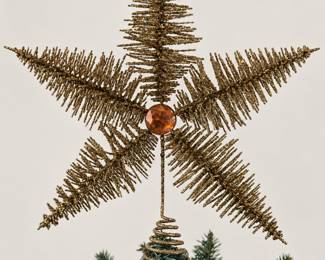  West Elm Kraft & Glitter Gem Starburst Tree Topper 