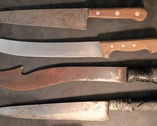 RARE VRAI GUYOT French culinary knife at the bottom. Needs a new handle.