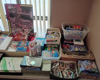Baseball, football, basketball, NASCAR lots and lots of cards.