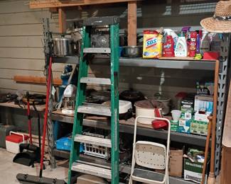 Metal shelving is not for sale. It is holding up the shelf above it!