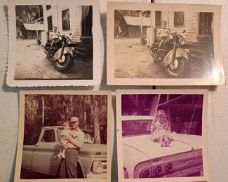 Top 2 photos are of a child on a 1940's Indian Chief
