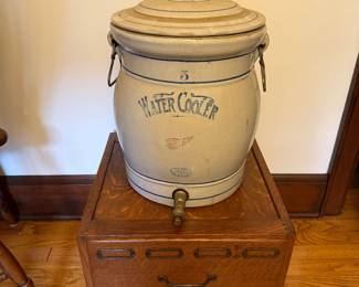 Antique Red Wing Water Cooler  with Lid  (Lid as found ) 