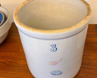 Three Gallon Red Wing Crock 