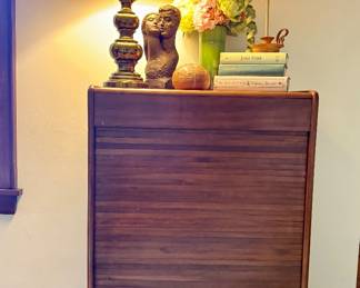Vintage or MCM Storage Cabinet with tambour- door 