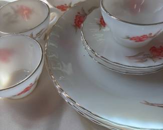 Vintage Milk Glass 12pc tea set   Made in Hong Kong
