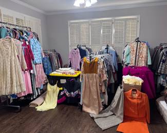Vintage Clothing Racks will be continually refilled as they are shopped. Over 1000 historic garments available.
