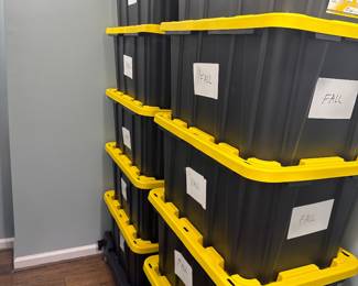 Totes of Vintage 50s, 60s 70s Clothing Labeled by Season and Type to Dig Through