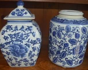Blue and white decor