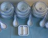 Blue and white china set