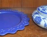 blue and white decor