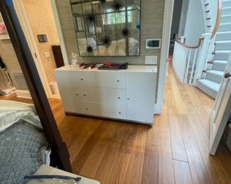 $850 -- White Built-in Study Bookcase Corner Unit