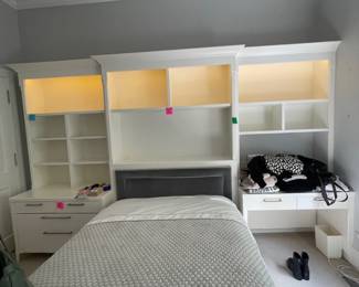 $850 -- White built-in Wall Unit Three Pieces