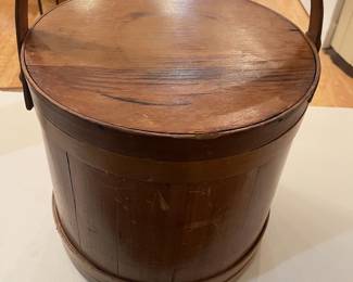 Antique Wooden Staved Firkin/ Sugar Bucket