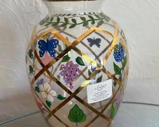 Lenox hand painted vase gold Romania