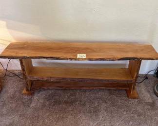 Live edge table bench