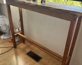Live edge maple console table