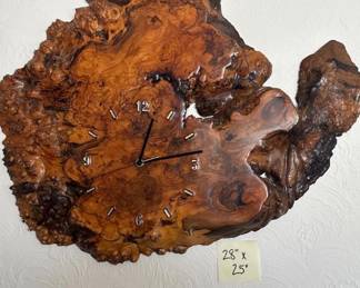 Burl wall clock