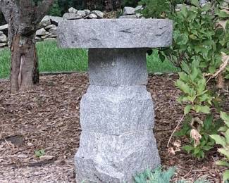 solid stone bird bath