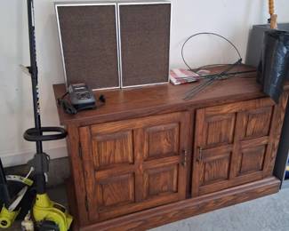 solid wood cabinet Ryobi tools