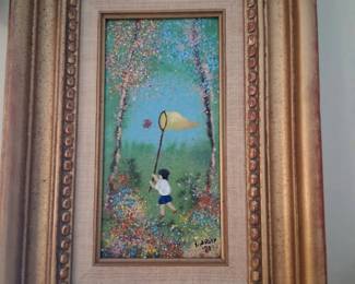 vintage louis cardin enamel on copper