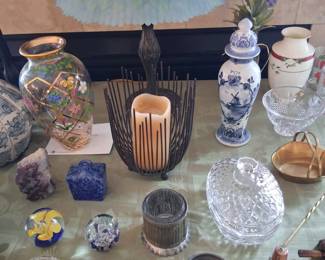 decorative items and glassware