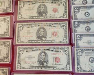 five dollar red notes