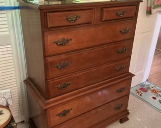 Colonial style chest on chest dresser 