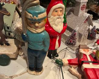 Skier and santa