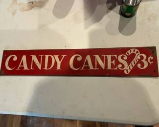 Metal candy sign