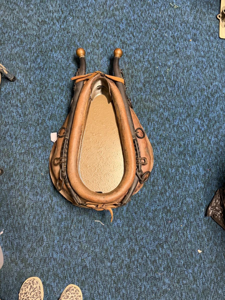 Antique horse collar mirror