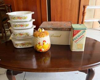 Corning Ware, Tin Bread Box, cookie jar