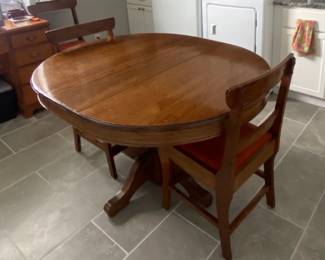 Hand made solid wood table and 4 chairs