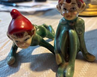 Vintage ceramic elf figurines